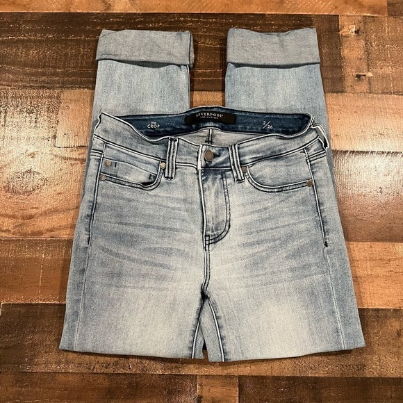 Liverpool Charlie Crop Wide Rolled Cuff Jeans - Picture 4 of 9